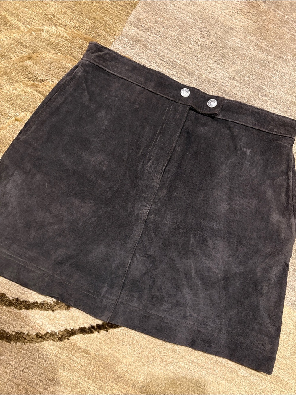 Classic Brown Suede Mini Skirt